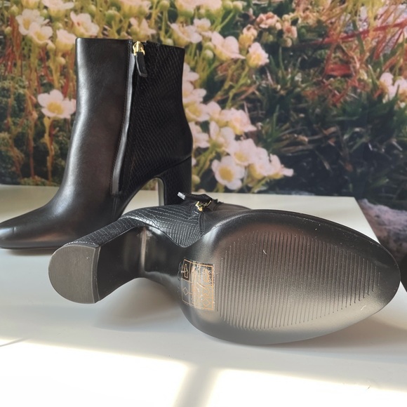 Aldo Black Leather Heeled Booties - Picture 3 of 4